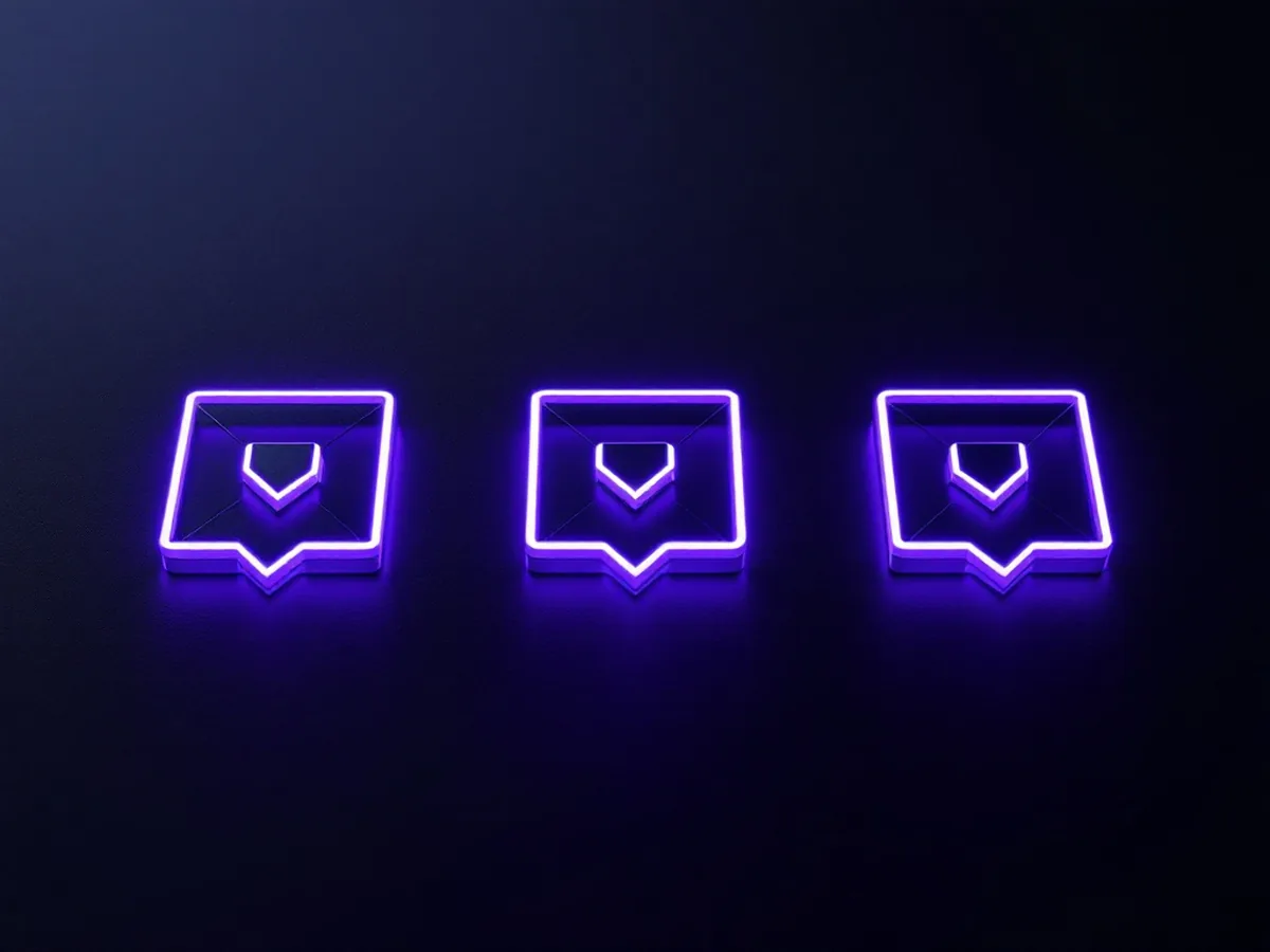 Three identical geometric brand marks aligned in a row
