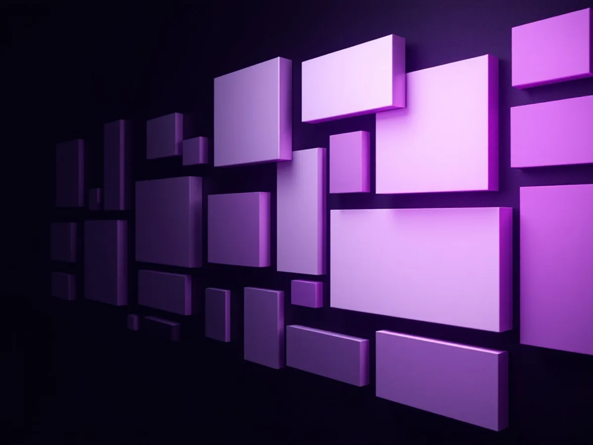A grid of blank rectangles in many aspect ratios at varying depth