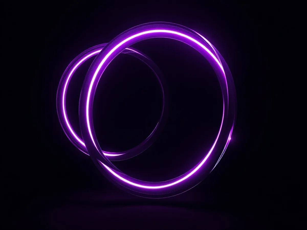 Interlocking geometric rings forming one continuous loop