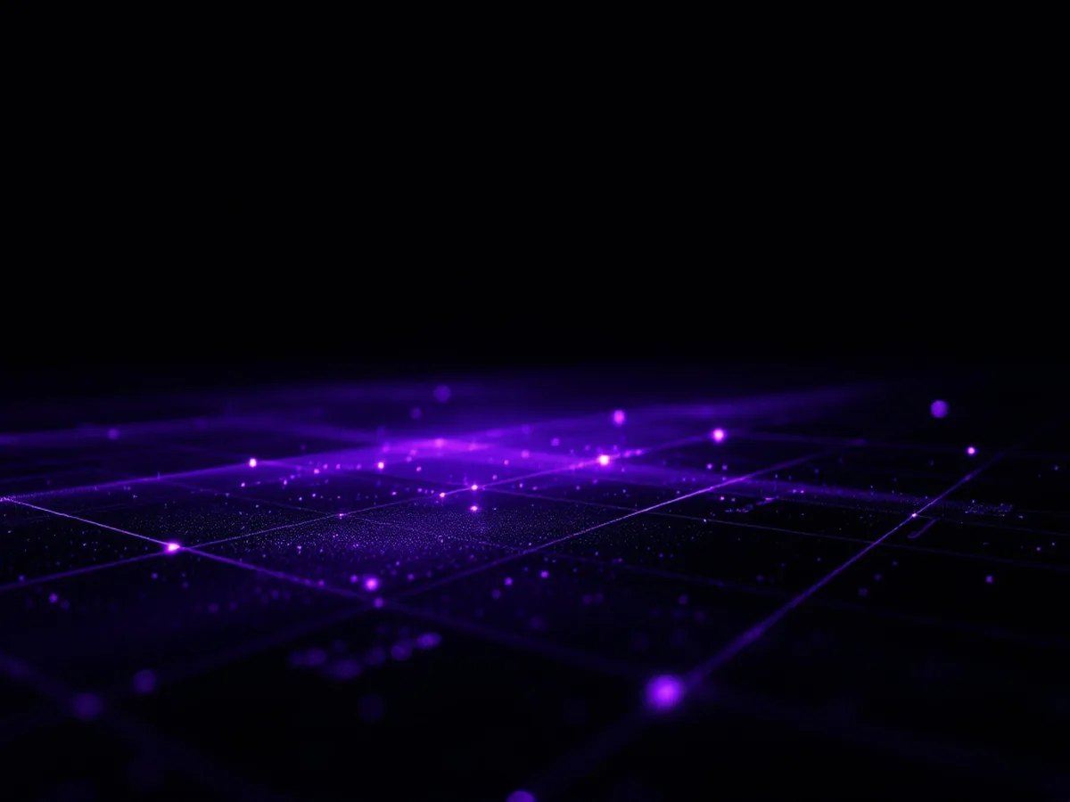 A radar sweep across a subtle grid with glowing tracked points